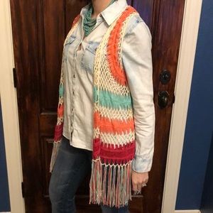 Fringe multi color vest S